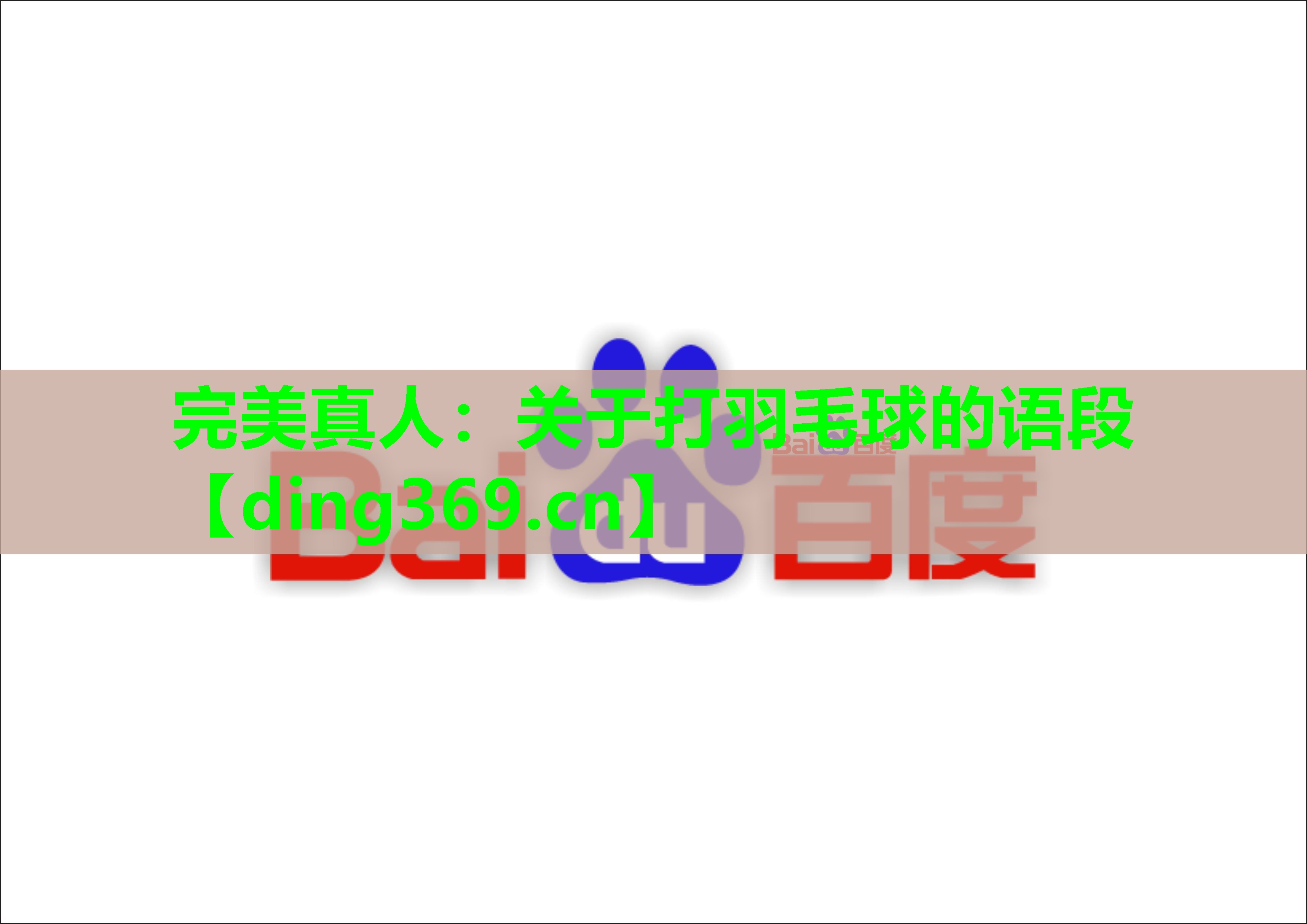 关于打羽毛球的语段 关于打羽毛球的语段